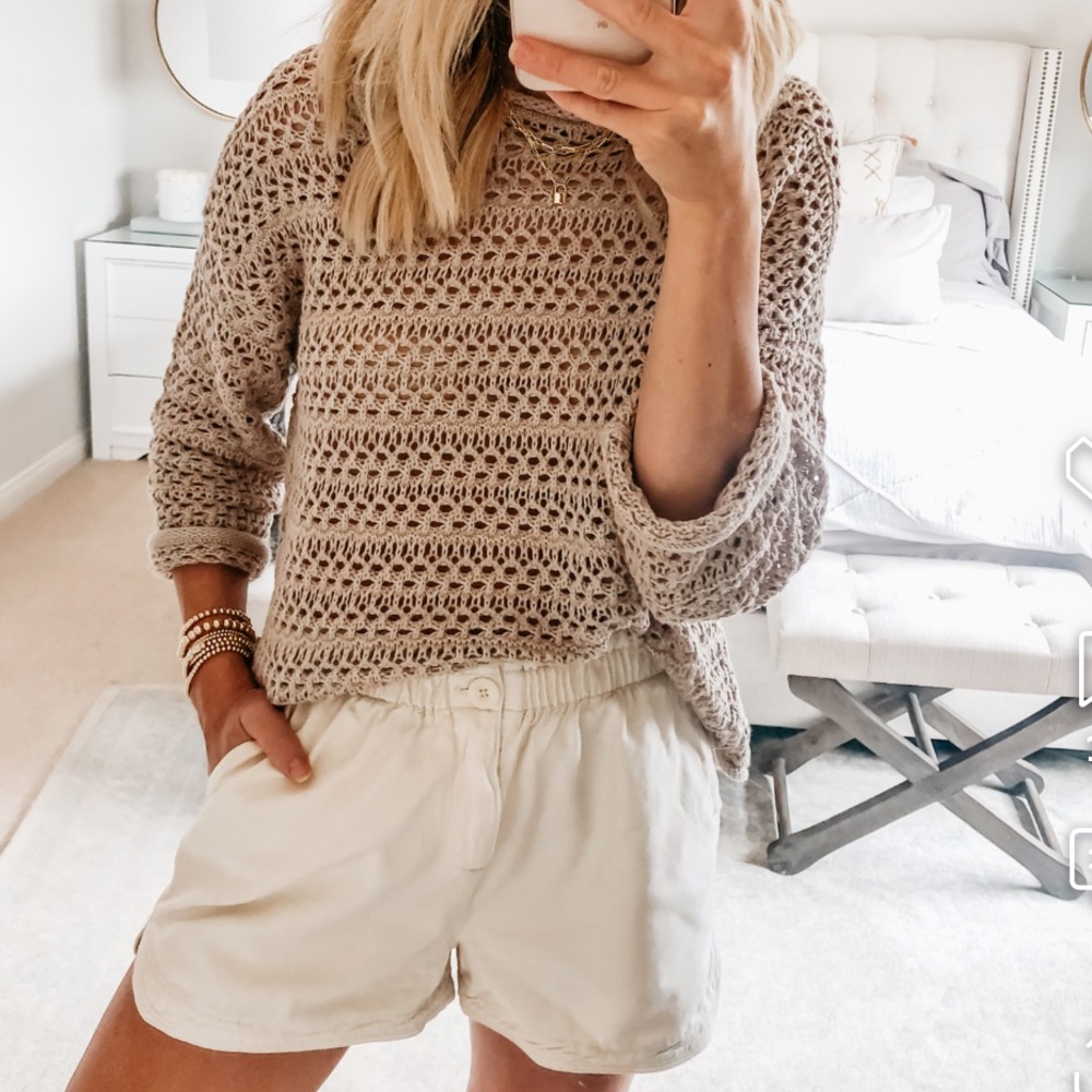 Line and Dot open knit crochet beach sweater